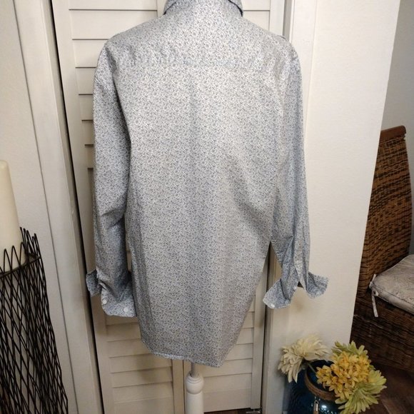 Alexander Julian long sleeve button-down shirt blue and white print Sz. XL - Picture 4 of 7